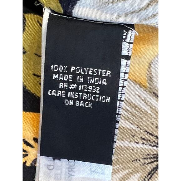 VTG Pacific & Co Hawaiian Shirt Men’s L Yellow Floral Palm Aloha Camp Collar Y2K - Picture 8 of 12